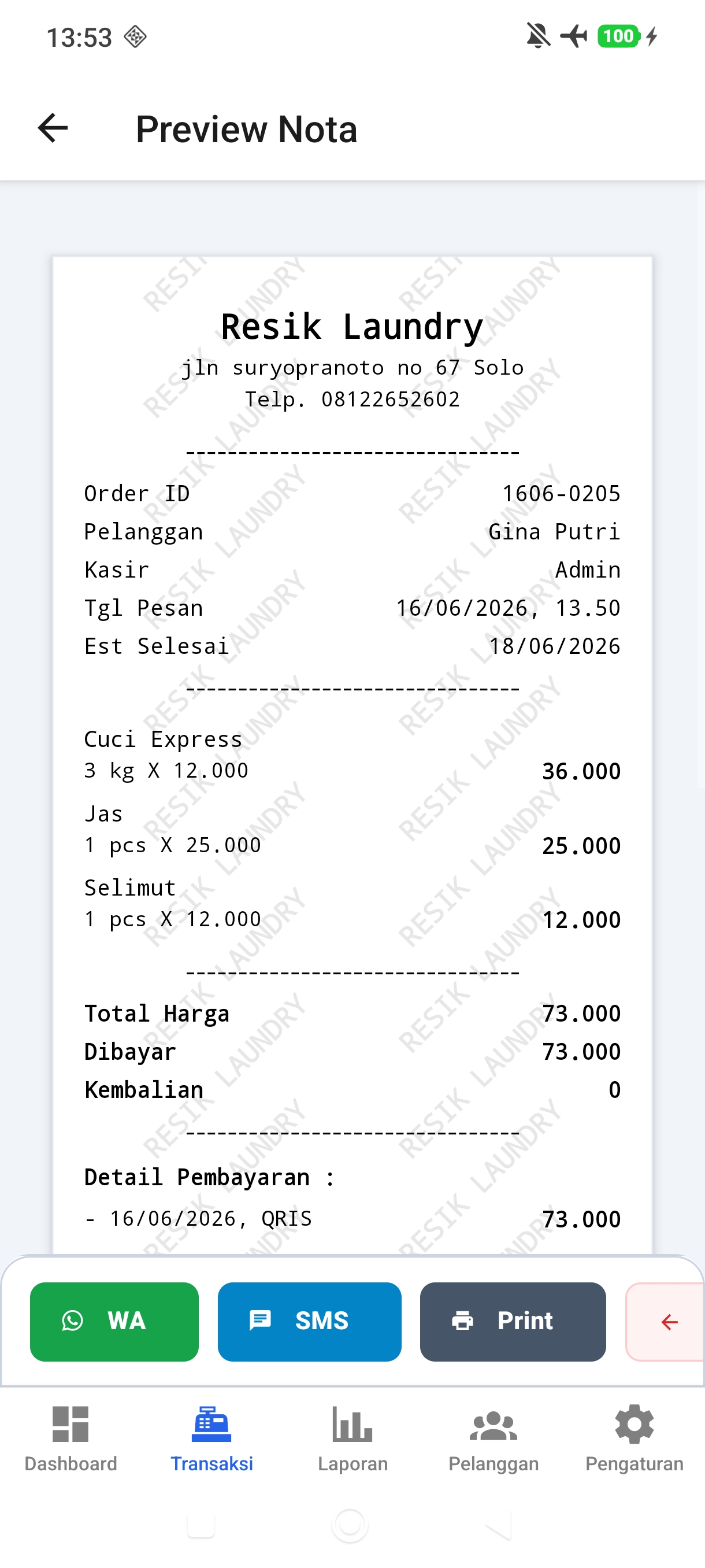 Layanan Laundry Resik